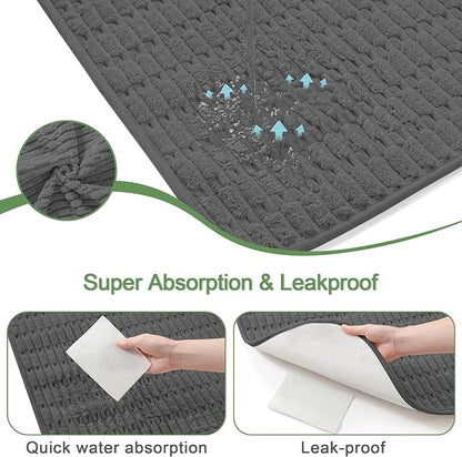 Washable Pee Pads for Dogs, 2 Pack Reusable Puppy Pads Dog Pads, Non-Slip Dog Pee Pads, Leakproof Pet Pee Pads Wee Wee Pads for Dogs. (Dark Grey, 20"x20"(Pack of 2))
