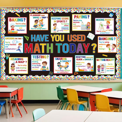 Pajean 85 Pcs Math Bulletin Board Set Math Posters Classroom Decorations for Elementary Middle High School Mathematics Education Posters Teacher Supplies(Retro)