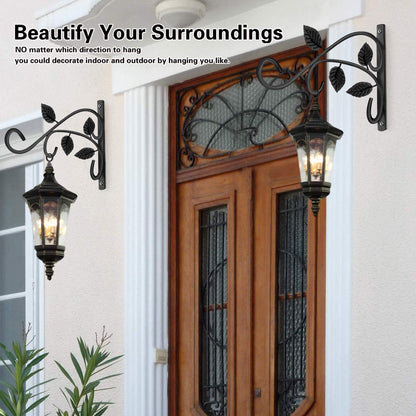 KABB 2 PCS Metal Hanging Hook Plants Brackets, 12 Inch Iron Wall Mount Bracket Durable Rust-Resistant Plant Hanger Hook for Hanging Plants Bird Feeder Wind Chimes Lantern