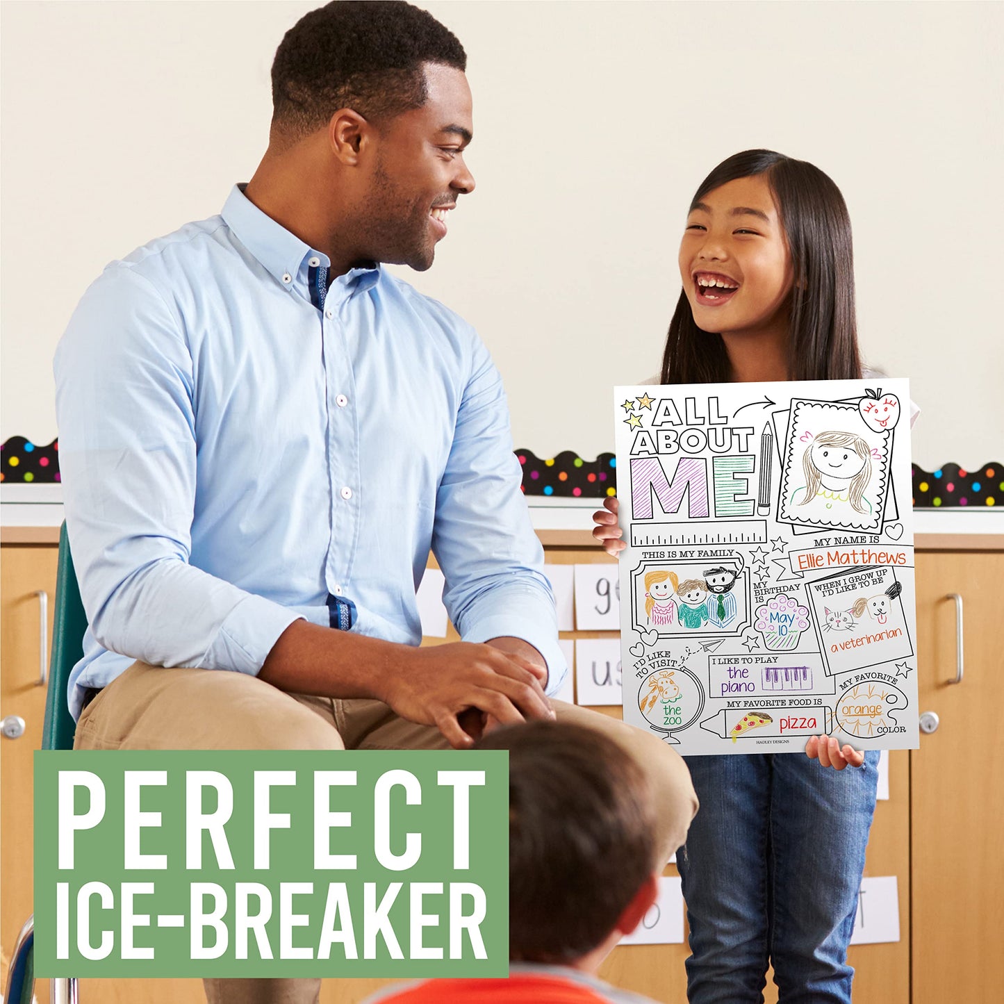Hadley Designs All About Me Posters for Classroom Must Haves - 20 Star Student Poster, 100 Days of School Items, Star of The Week Poster Elementary Classroom Decor, End of School Year Teacher Supplies