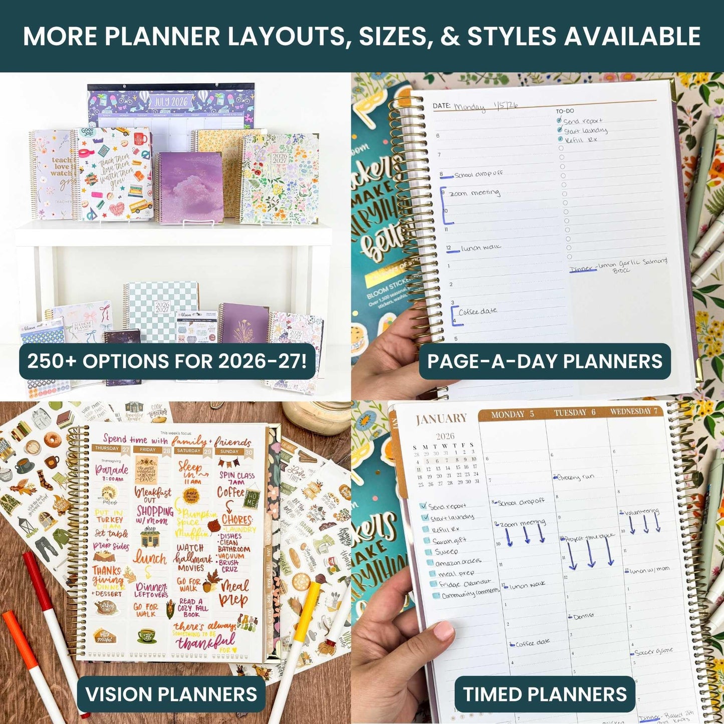 bloom daily planners 2026-2027 (8.5" x 11") Academic Year Day Planner (July 2026 - July 2027) - 13 Months Weekly & Monthly Agenda Organizer with Stickers & Tabs - Moments of Grace