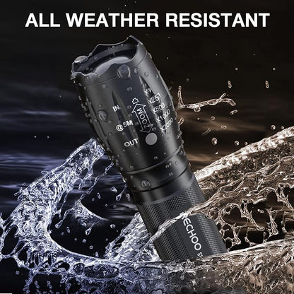 RECHOO 8 Pack LED Flashlight, Bright Powerful Flash Light with 5 Lighting Modes, Small Zoomable Tactical Flashlights High Lumens, Waterproof EDC Flashlights for Home, Camping, Emergency - S1500