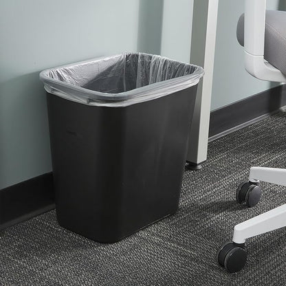 COASTWIDE Professional Indoor Trash Can Without Lid, Black Soft Molded Plastic, 7 Gallon (CW56429)