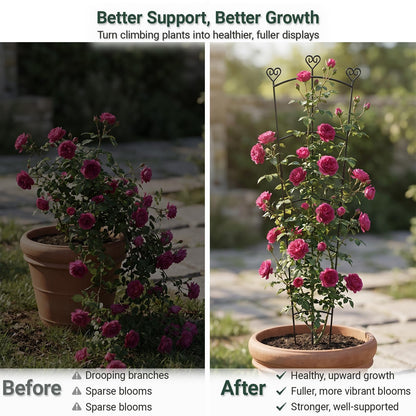46.6" Tall Plant Trellis for Climbing Plants Indoor Outdoor, Durable Metal Trellis for Potted Plants, Adjustable Climbing Plant Support for Vines, Clematis, Morning Glories, Ivy, Black, 2 Pack