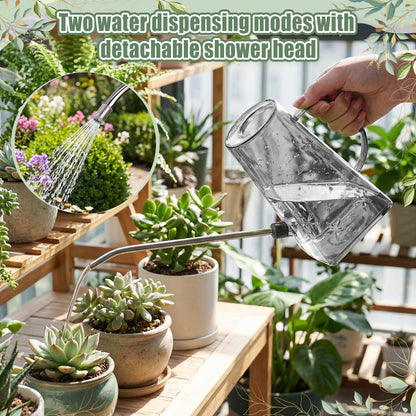 Ferrochef Indoor Plants Watering Can for Indoor Plants Long Probe Soil Moisture Meter Long Spout Watering Cans Water Monitor Indicator for Pot Flower House Gardening Farming(Gray,1.4 L,Trapezoid)