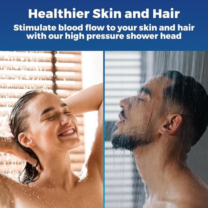 High Pressure Shower Head - Anti-Clogging Silicone Nozzles - 2.5 GPM Removable Restrictor - Easy to Clean Adjustable Replacement - easy to install with Plumbers Tape - 6 inch - Classic Chrome Finish