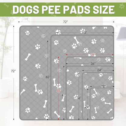 PatiencET Washable Pee Pads for Dogs, 36" x 48" 2 Pack, Extra Large Reusable Puppy Pads with Super Absorbent Core & Non-Slip Waterproof Bottom for Playpens, Sofas & Beds