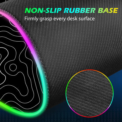 ToLuLu RGB Gaming Wireless Charging Mouse Pad, 5/7.5/10/15W 10 Light Modes LED Mouse Pad Computer Keyboard Mat Mousepad, 800x300x4MM Extended Large Desk Mat for Gaming, MacBook, Laptop, PC, Galaxy