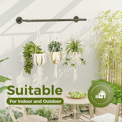 Bamworld Hanging Planters for Indoor Plants Plant Hanger Indoor Hanging Plants Rod 36.2in Window Plant Shelves Metal Rod Pot/Chain/Plant Not Included