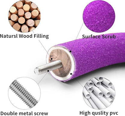 FrgKbTm U Shape Parrot Perch Stand Toy Bird Platform Sand Paw Grinding Clean Stick Exercise Conure Budgie Cockatiel Cage Accessories (Purple)