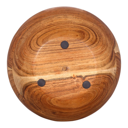 GoCraft Acacia Wood Bowl – 8 Inch Handcrafted Wooden Serving Bowl for Salad, Fruits, Snacks, Mixing or Display | Rustic Natural Finish | Decorative Tableware for Kitchen, Dining & Party Use