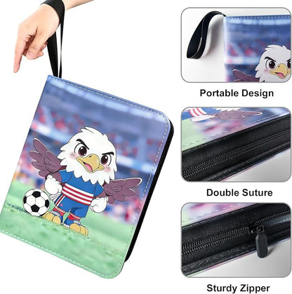 400 Pockets Soccer Card Binder for Soccer Cards 2025 2026 | Portable Waterproof Storage Bag with Removable Sleeves for Sports Cards Collectors