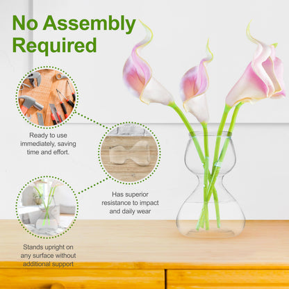 Garden Guru Plant Propagation Stations - Clear Glass Bud Vases Set of 2 - Mini Vases for Wedding Centerpieces, Cafe Décor, Tea Shop Displays - Small Hydroponic & Flower Vase