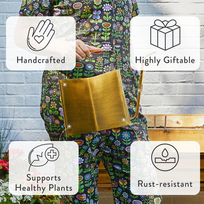 Modern Sprout Brass Finish Plant Watering Can - 3L Capacity - Long Spout Stainless Steel Vessel for Outdoor & Indoor Plants - Rust Resistant - Garden Accessory for Houseplants & Decorative Use