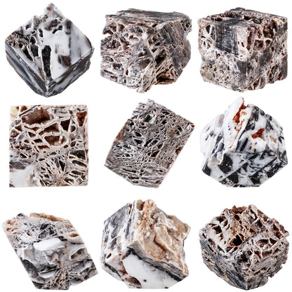 Nupuyai Natural Sphalerite Crystal Cube, Healing Druzy Geode Quartz Mineral Raw Stone Specimen Essential Oil Diffuser for Home Office Table Decor
