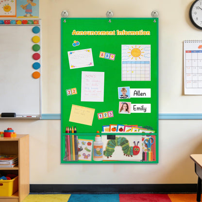AKAYOK Felt Board for Toddlers, 24"x36" Felt Board for Wall | Includes 30 Self Adhesive Dots Perfect for Learning, Organization, and Creative Play | Classroom Must Haves School Supplies for Teachers