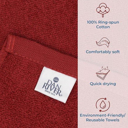 DAN RIVER Dog Towel - Pack of 1, 100% Cotton, 20x40, Ultra Soft 450 GSM, Super Absorbent & Quick Drying Towel for Dogs, Cats, and Other Pets, Salsa.
