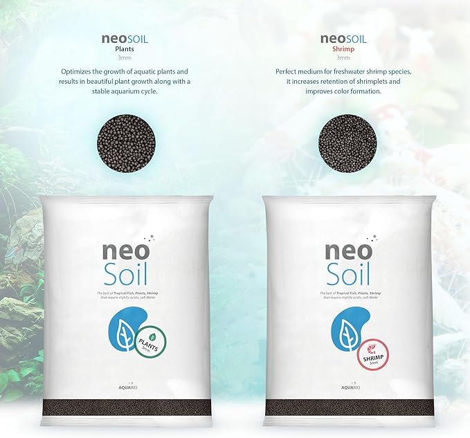 AQUARIO Neo Soil - Aquarium Soil for Freshwater Planted Tank, Volcanic Ash Substrate for Fish Tank w/Live Aquatic Plants, Slighty Acidic, PH Buffering Aquasoil for Planted Aquariums - Plants, 8L