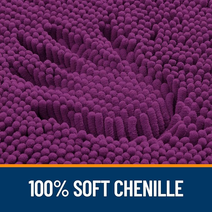 OLANLY Large Bathroom Rugs 45x27, Extra Soft Absorbent Chenille Bath Rugs, Rubber Backing Quick Dry, Machine Washable Bath Mats for Bathroom Floor, Tub and Shower, Home Decor Accessories, Purple