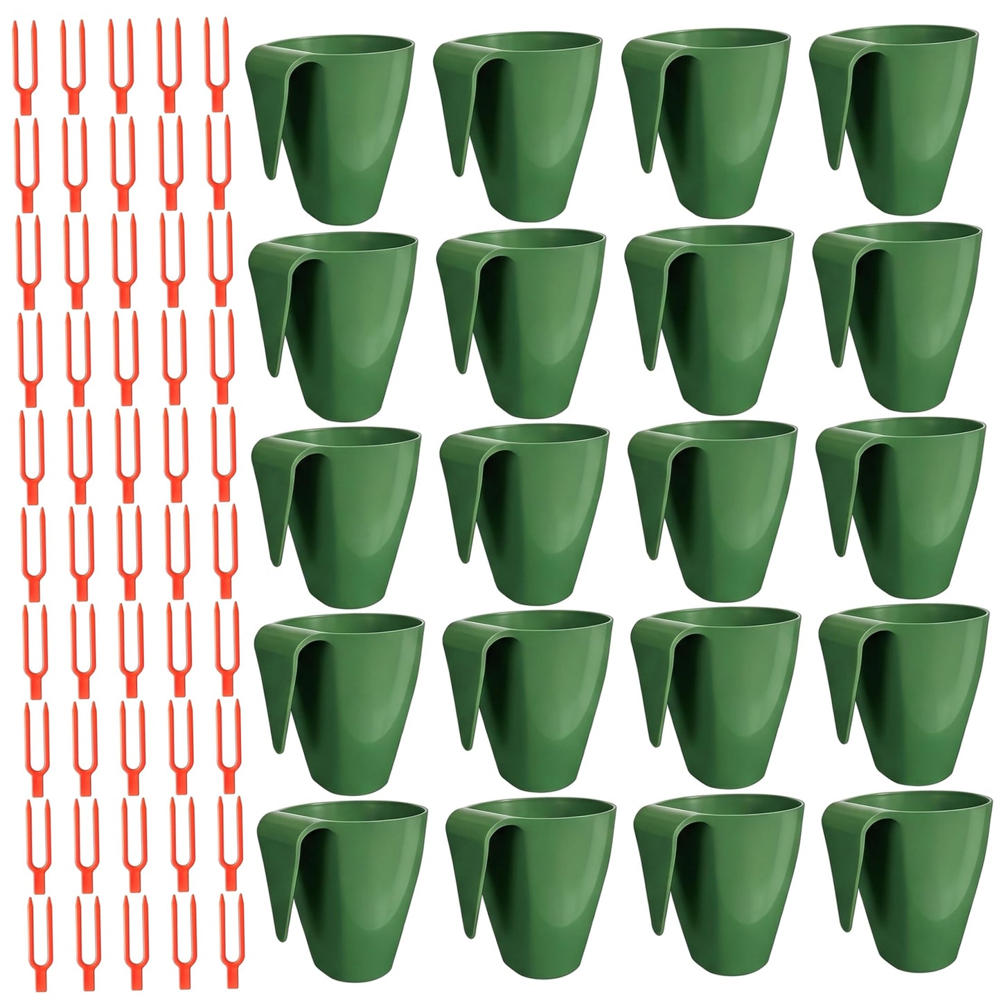 Xoeryoy Propagation Cups, 20PCS Small Strawberry Propagation Cups with 50 Vine Press Forks Plastic Planter for Runner Rooting & Transplanting
