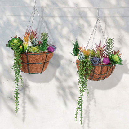 Meneco Artificial Hanging Succulent Plants – 2 Pack String of Pearls Plant Artificial Hanging Plants Unpotted Fake Plants for Bedroom Aesthetic (Small)