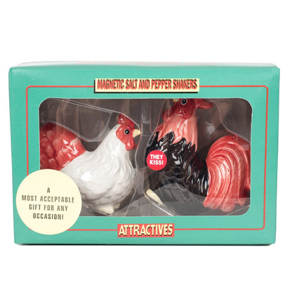 Pacific Giftware Rooster and Hen Attractives Salt Pepper Shaker Made of Ceramic