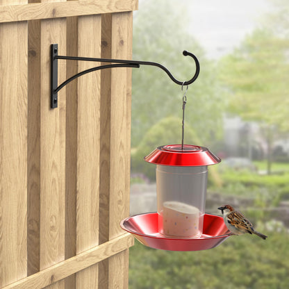 11 Inch 2 Pack Heavy Duty Plant Hangers Outdoor, Metal Plant Brackets for Hanging Baskets, Plant Wall Hooks for Bird Feeders, Wind Chimes & Lanterns, Premium Metal Hooks Matte Black, 30lbs Capacity