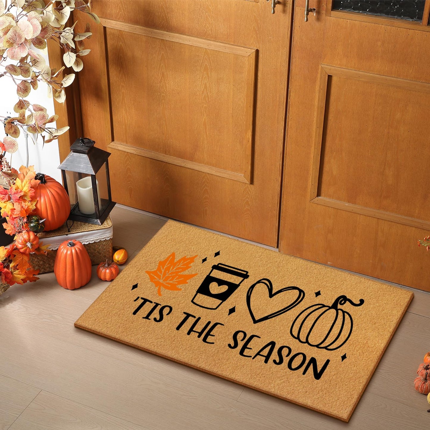 Yookeer 14 Pcs Fall Halloween Stencils for Door Mats, Reusable Pumpkin Ghost Welcome Templates for Autumn Halloween Painting on Doormat Wood Signs Wall Crafts DIY Project