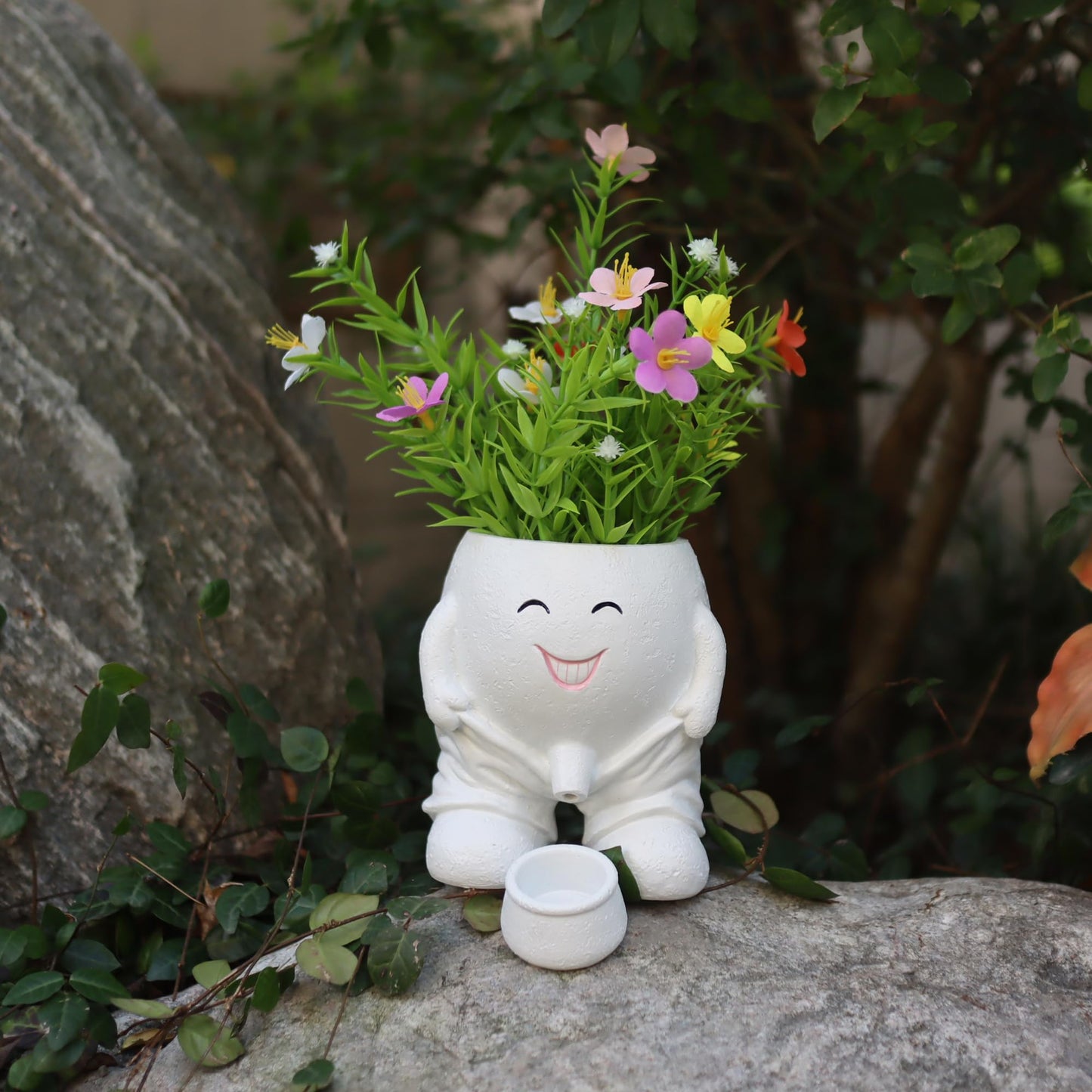 Dolkgy Head Planters Face Vase Succulent Pots for Indoor Outdoor Décor, Unique Plant Pot Fun Live Plants Planter Cute Cactus Pots, Gifts for Plant Lovers