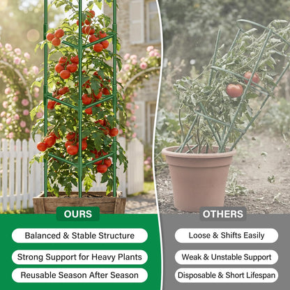 Legigo 2 Pack 65 Inch Tomato Cage for Garden, Heavy-Duty Tomato Trellis Plant Support Stakes, Adjustable Garden Trellis Plant Cage for Climbing Plants Peppers Outdoor Raised Garden Bed and Vegetables