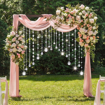Soulchen 24 Pcs 20 Inch Clear Acrylic Crystal Garland Strands Large Hanging Chandelier Bead Chain String Wedding Icicle Drop Ornaments for Wedding Party Decor