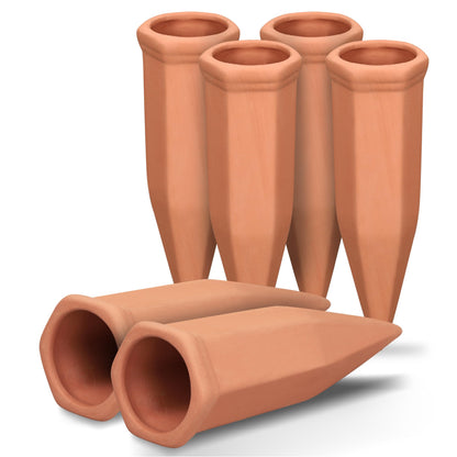 Soilagua Large Terracotta Plant Watering Spikes, Automatic Plant Waterer Outdoor | Indoor Use, Vacation Clay Watering Devices System, Slow Release Self Watering Planter Insert, 6 Pack