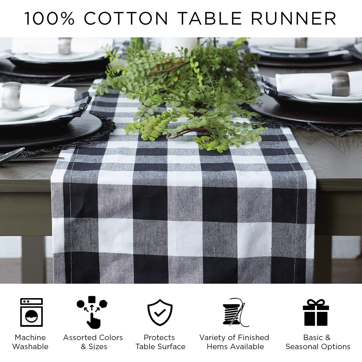 DII Handmade Chindi Tabletop, Reversible and Machine Washable, Table Runner, 14x72, Nautical Blue