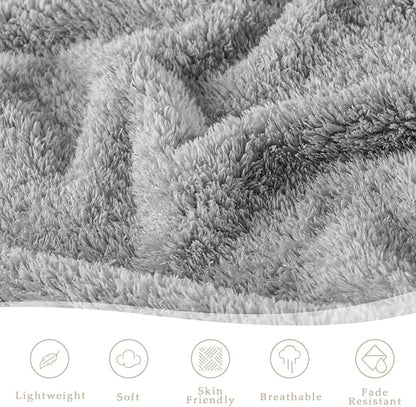 Exclusivo Mezcla Fleece King Size Bed Blanket, Ultra Soft, Lightweight and Fuzzy Light Grey Blanket for Women, Home Decor, 90x104 Inches
