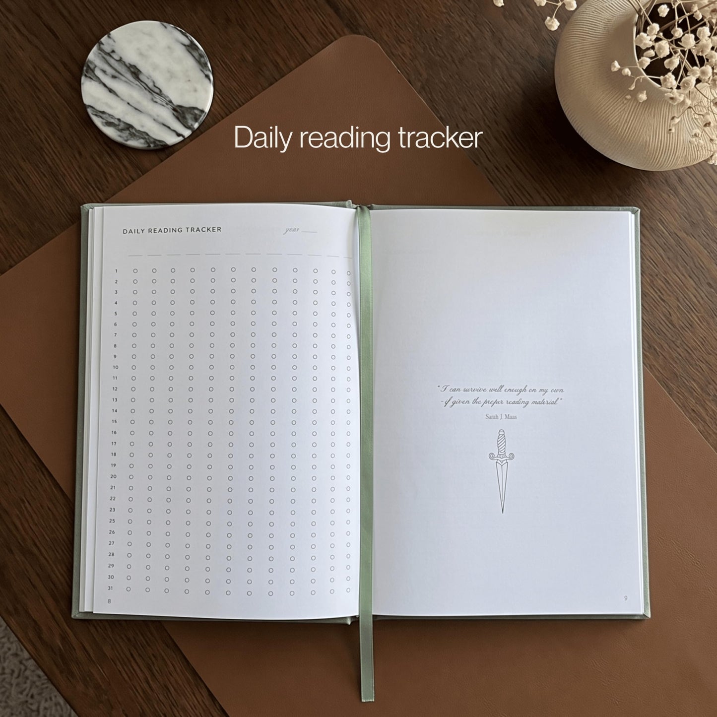 Reading Journal for Book Lovers – Linen Hardcover Book Journal with Slipcase, Reading Log & Review Pages (67 Books), Fantasy Aesthetic Cover, Sticker Sheets Included, Book Tracker Gift for Readers (Sage Green)