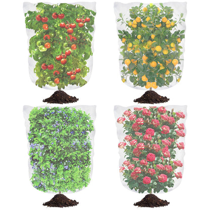 Tetutor 4Ft x 6Ft Blueberry Bush Netting Cover,4 Pack Bird Netting for Blueberry Bushes, Garden Netting Insect Pest Barrier with Drawstring, Plant Fruit Tree Netting Net for Garden Protection