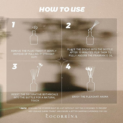 COCORRÍNA Lavender Eucalyptus Reed Diffuser – 6.76 oz Essential Oil with 8 Reeds & Real Eucalyptus Sticks, Home Fragrance for Bedroom or Bathroom Décor
