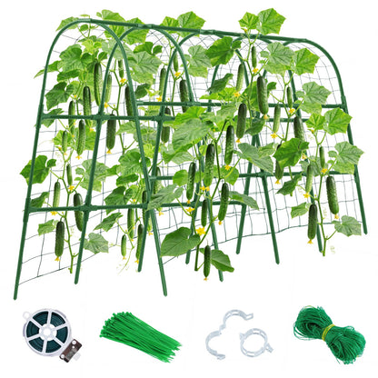 Cucumber Trellis for Raised Bed, 48x65 Inch U-Shape Garden Trellis for Outdoor Climbing Plants, Rust-Resistant Arch Plant Support Vegetable Trellis for Cucumber Tomato Pea Zucchini, Squash
