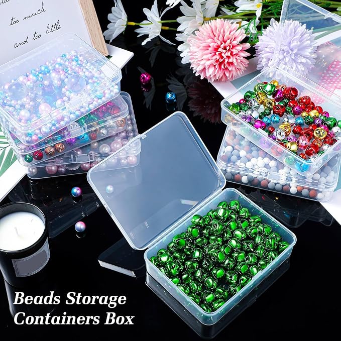 Jetec 30 Pieces Mini Plastic Clear Beads Storage Containers Box for Collecting Small Items, Beads, Jewelry, Business Cards, Game Pieces, Crafts (4.5 x 3.3 x 1.2 Inch)