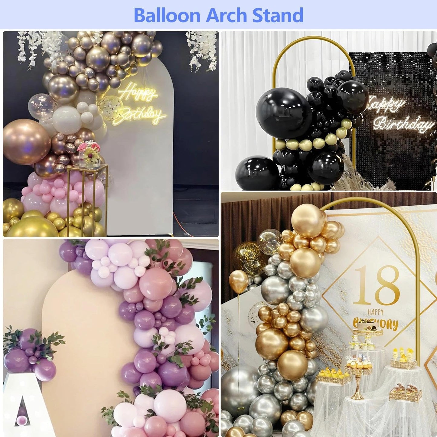 Metal Arch Backdrop Stand and Cover Set 6 ft, Wedding Arch Stand with White Cover for Party, Birthday, Wedding, Bridal Shower, Baby Shower (White, 6 ft)