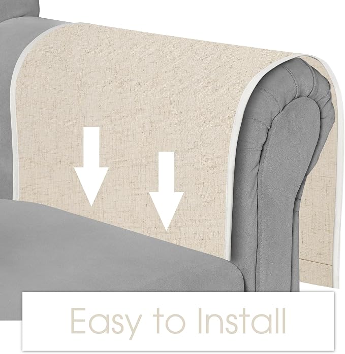 Joywell Armrest Organizer Remote Holder for Recliner Armchair Caddy Couch Sofa Arm Chair Caddie with 6 Pocket Storage for Magazine, Phone, iPad,Oatmeal