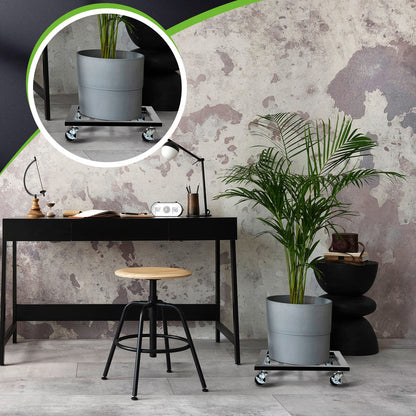 Taiyin 20 Inch Metal Plant Stand with Lockable Wheels Heavy Duty Rolling Stand 350lb Square Roller Base Potted Plant Dolly for Outdoor Indoor Patio Planter Large Succulent Flower Pot Cart
