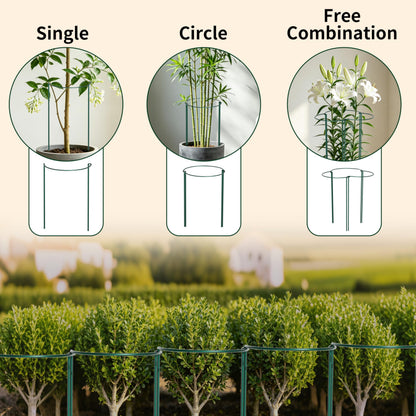 6-Pack Garden Plant Support Cages,14" Diax32 H Heavy Duty Interlinked Half Round Peony Support Rings,Metal Plant Support Stakes for Peony,Tomato,Hydrangea,Rose,Indoor & Outdoor Garden Plant Supports