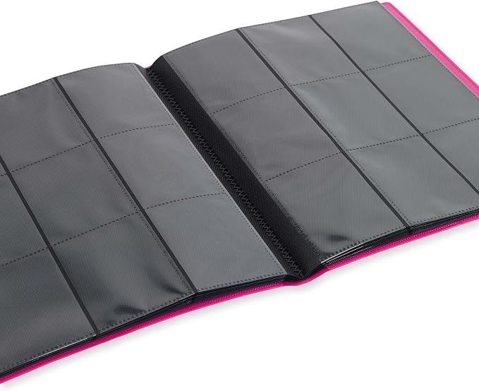 Vault X 9 Pocket Standard Strap Binder, Holds 360 Trading Cards in 20 Side-Loading Pages (Pink)