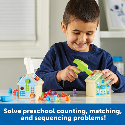 Learning Resources Number Nails Activity Set - Math Manipulatives for Preschoolers Games, Counting Hammer Toy, STEM Fine Motor Skills, Kindergarten Educational Activities, Gifts for Boys and Girls