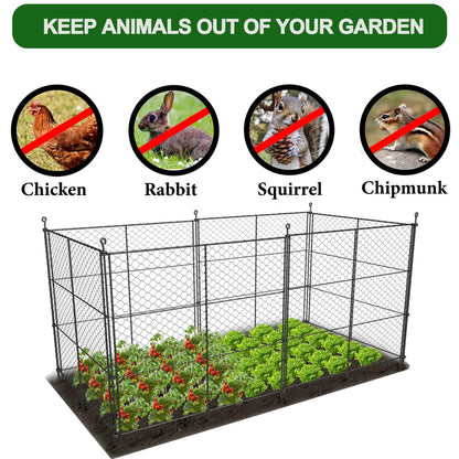 6 Panels Chicken Wire Plant Protectors, 14.26ft(L) x 24in(H) Plant Protectors from Animals, Raised Garden Bed Fencing, Garden Protection Bunny Barricades from Chicken Squirrels for Vegetables