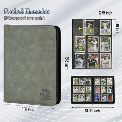 Trading Card Binder, Premium 9 Pocket Double Sided 540 Pocket PU Card Collection Binder, Collectible Trading Card Albums for MTG, TCG, Sport Card, Game Cards (Dark Gray)