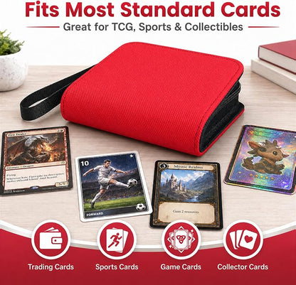 Mini Trading Card Binder Album, 1 Pocket Card Binder with 20 Double-Sided Pages 40 Pockets, Side Loading Small Card Binder for Trading Cards, Single Card Holder Book for Collectors and Kids