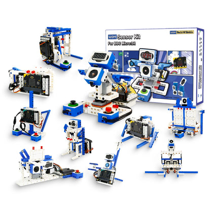 Yahboom Building Block Programming Kit Sensor Module with Micro bit V2 STEM Coding DIY Robot Kit Programmable Education Learn World of Module (Without V2)