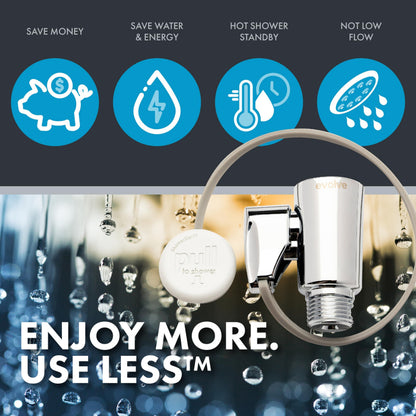 Evolve EV1003-CP-FB ShowerStart Thermostatic Shut-off Valve in Chrome Finish, Water- and Energy-Saving Valve for Bathroom Fixtures, Not Low Flow, Uniform Plumbing Code Certified